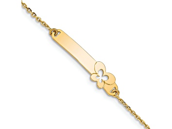 Picture of 14k Yellow Gold Children's Polished Flower ID Bracelet