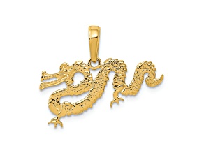 14K Yellow Gold Dragon Pendant