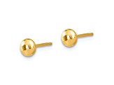 14k Yellow Gold Polished and Diamond-Cut 4.5mm Button Earrings