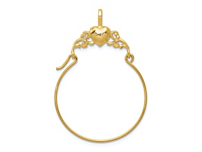 14K Yellow Gold Polished Heart Charm Holder