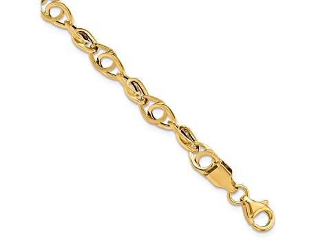 14K Yellow Gold Polished Fancy Link Bracelet