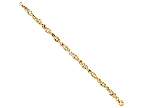 14K Yellow Gold Polished Fancy Link Bracelet