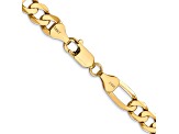 14K Yellow Gold 7mm Flat Figaro Chain Necklace