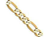 14K Yellow Gold 7mm Flat Figaro Chain Necklace