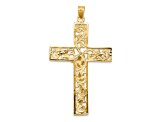 14K Yellow and White Gold Diamond-cut Crucifix Pendant