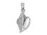 Rhodium Over 14k White Gold Textured Conch Shell Pendant