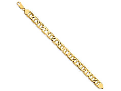 14K Yellow Gold 8.75mm Solid Hand-Polished Anchor Link Bracelet