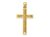 14k Yellow Gold Diamond-Cut Latin Cross Pendant