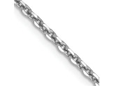 Rhodium Over 10k White Gold 1.65mm Solid Diamond-Cut Cable 16 Inch Chain