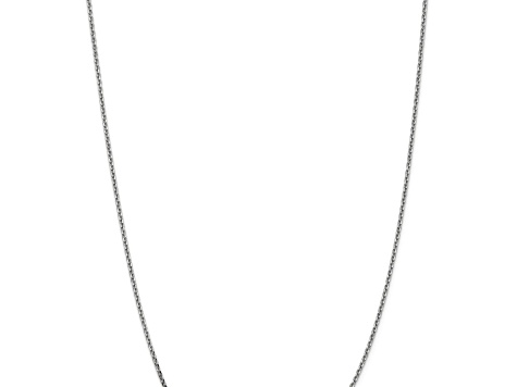 Rhodium Over 10k White Gold 1.65mm Solid Diamond-Cut Cable 16 Inch Chain