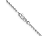 Rhodium Over 10k White Gold 1.65mm Solid Diamond-Cut Cable 16 Inch Chain
