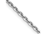 Rhodium Over 10k White Gold 1.65mm Solid Diamond-Cut Cable 24 Inch Chain