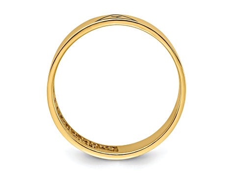 Men's 10k Two-Tone Gold Freemason Square & Compass Nugget Ring - Size 14 - View #6