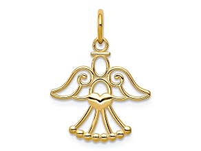 14k Yellow Gold Cut-out Angel Charm