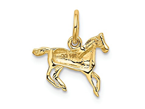 14K Yellow Gold Polished Horse Charm