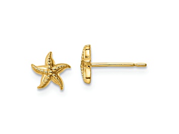 Picture of 14K Yellow Gold Starfish Post Earrings