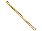14k Yellow Gold 10.2mm Hand Polished Long Link Half Round Curb Link Bracelet