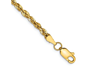 14k Yellow Gold 2.75mm Diamond-Cut Rope Link Bracelet