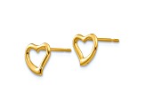 14k Yellow Gold Children's 7mm Heart Stud Earrings