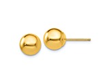 10k Yellow Gold Polished 7mm Ball Stud Earrings