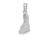 Rhodium Over 14K White Gold Polished Foot Charm