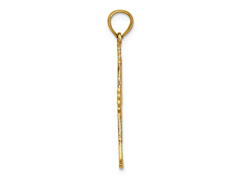 14k Yellow Gold Polished Trumpet Charm