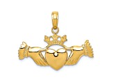 14K Yellow Gold Polished Claddagh Pendant