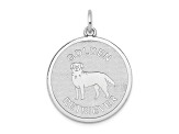 Rhodium Over 14k White Gold Polished and Satin Golden Retriever Disc Charm