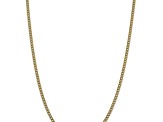 14k Yellow Gold and Rhodium Over 14k Yellow Gold Textured 3.4mm Pave Curb 16 Inch Chain