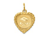 14K Yellow Gold Graduation Cap Charm