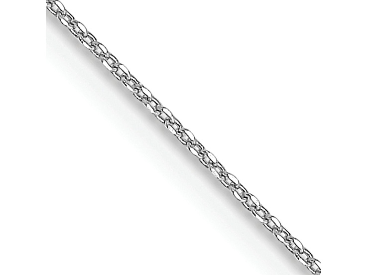 Rhodium Over 10k White Gold 0.6mm Solid Diamond-Cut Round