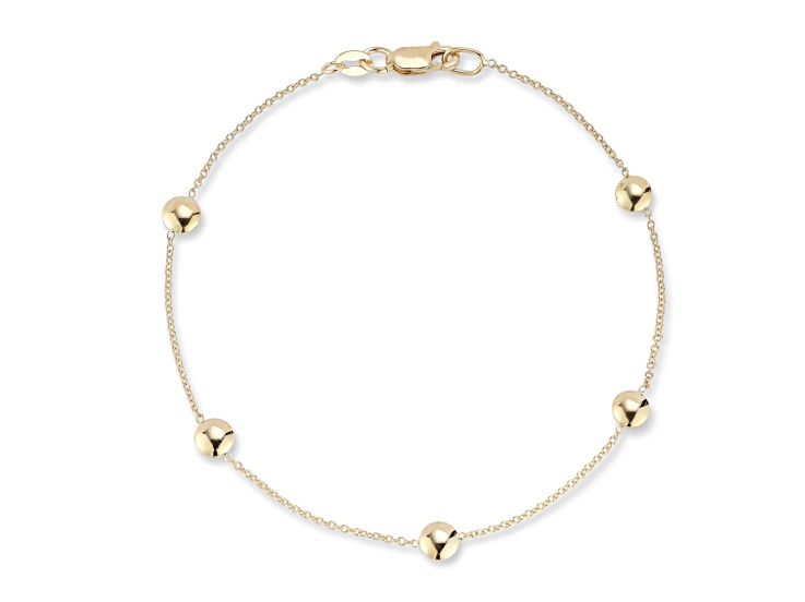 Bellissima Gold 14K Yellow Gold Button Station Bracelet, Made in Italy
