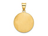 14K Yellow Gold Confirmation Medal Hollow Round Pendant