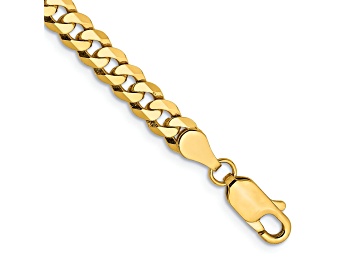 Picture of 10k Yellow Gold 4.75mm Flat Beveled Curb Link Bracelet