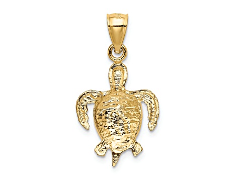 14K Yellow Gold Turtle Pendant