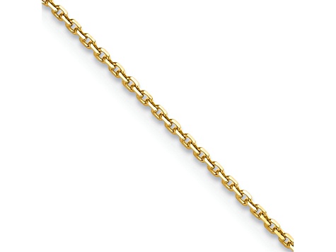 10k Yellow Gold 1.4mm Diamond-Cut Round Open Link Cable 14 Inch Chain