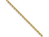 10k Yellow Gold 1.4mm Diamond-Cut Round Open Link Cable 16 Inch Chain