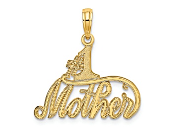 Picture of 14k Yellow Gold Textured #1 Mother pendant