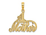 14k Yellow Gold Textured #1 Mother pendant