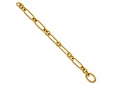 14K Yellow Gold 10mm Round and Oval Shape 8.25 Inch Bracelet