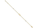 14K Two-tone Polished Infinity Open Heart 9-inch Plus 1-inch Extension Anklet