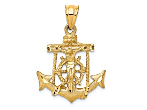 14K Yellow Gold Mariners Cross Pendant