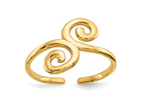 14K Yellow Gold Swirl Toe Ring