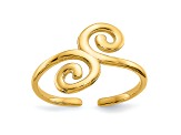 14K Yellow Gold Swirl Toe Ring