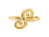 14K Yellow Gold Swirl Toe Ring