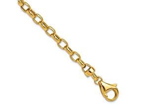 14K Yellow Gold 7.5-inch 4.5mm Polished Fancy Link Bracelet