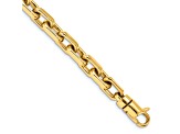 14K Yellow Gold 7mm Hand-Polished Fancy Link Bracelet