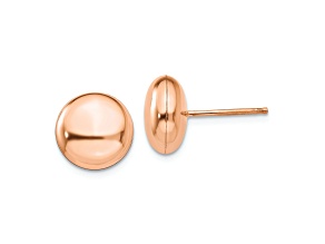 14k Rose Gold Polished 10.5mm Button Earrings