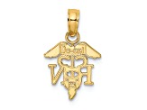 14k Yellow Gold RN Caduceus Pendant