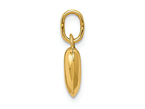 14k Yellow Gold 3D Polished Puffed Heart pendant